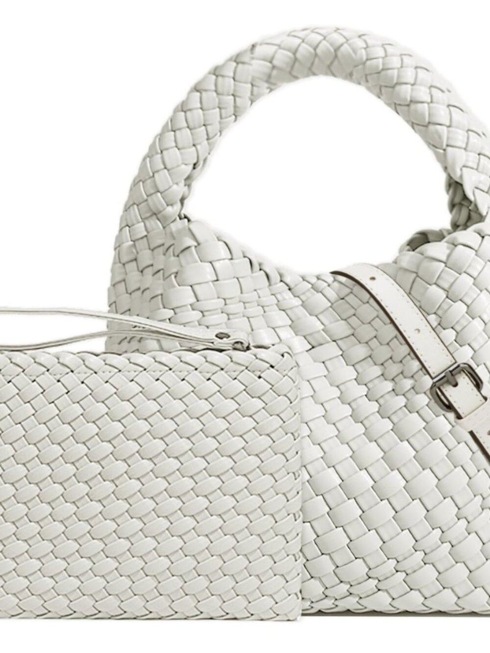 Small Woven Bag for Women Cute Hobo Tote Handbag Mini Clutch Purse Vegan Leather